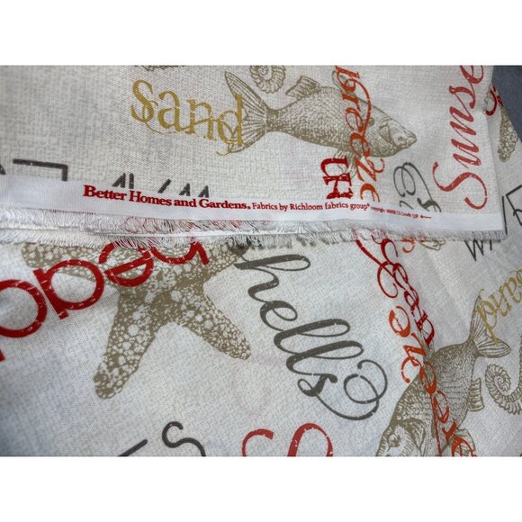 Better Homes & Gardens Coastal Beach Themed Fabric 1 yard + 29” x 56” Cotton Ble - Picture 4 of 6